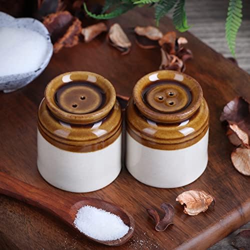 Vintez Salt Pepper Shakers Set High-Quality Ceramic Dispensers
