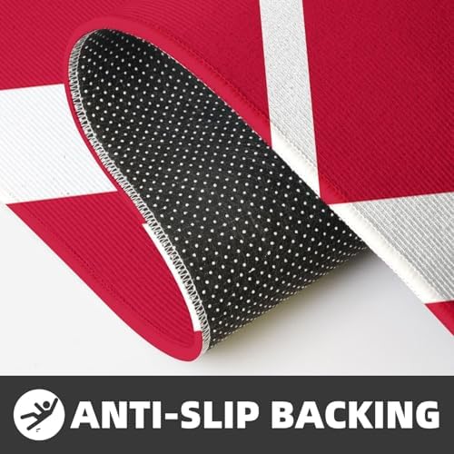 Danish Flag Non-Slip Kitchen Rugs