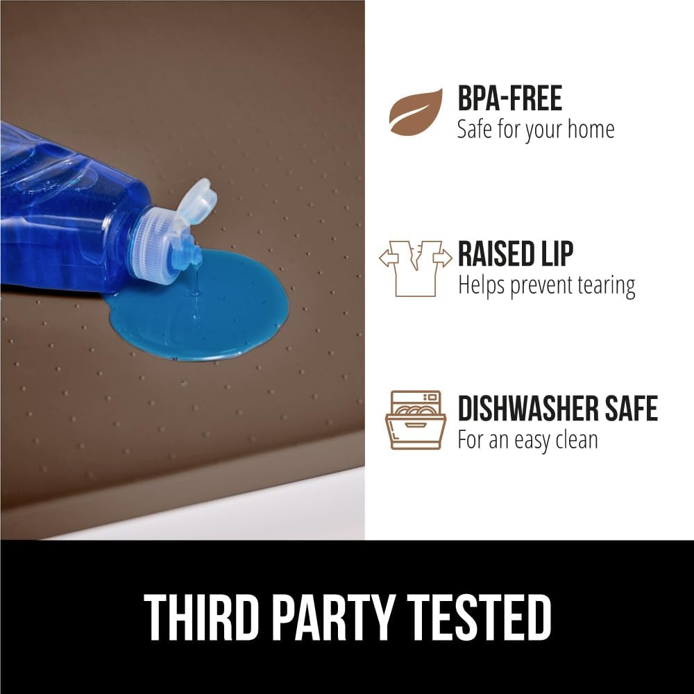 Gorilla Grip Silicone Under Sink Mat Magnetic Knife Holder Waterproof Stainless Steel