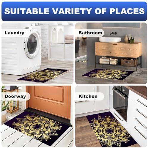 Golden Mandala Non-Slip Kitchen Mat