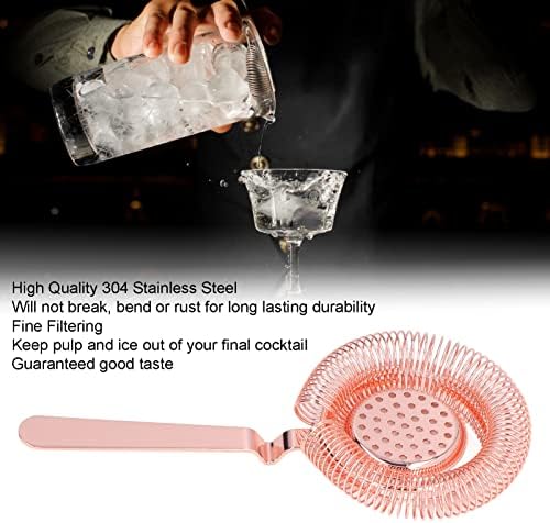 Professional Stella Steel Cocktail Strainer for Bartending Rose Gold