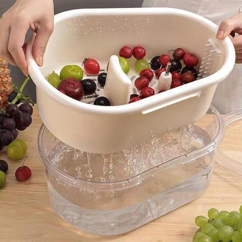 Nnowpl Fruit Cleaner Spinner - Portable Compact Kitchen Tool