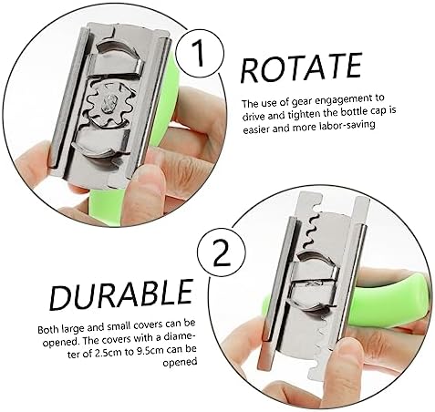 SHOWERORO 2-Piece Jar Bottle Opener Threaded Keychain with Rotary Action