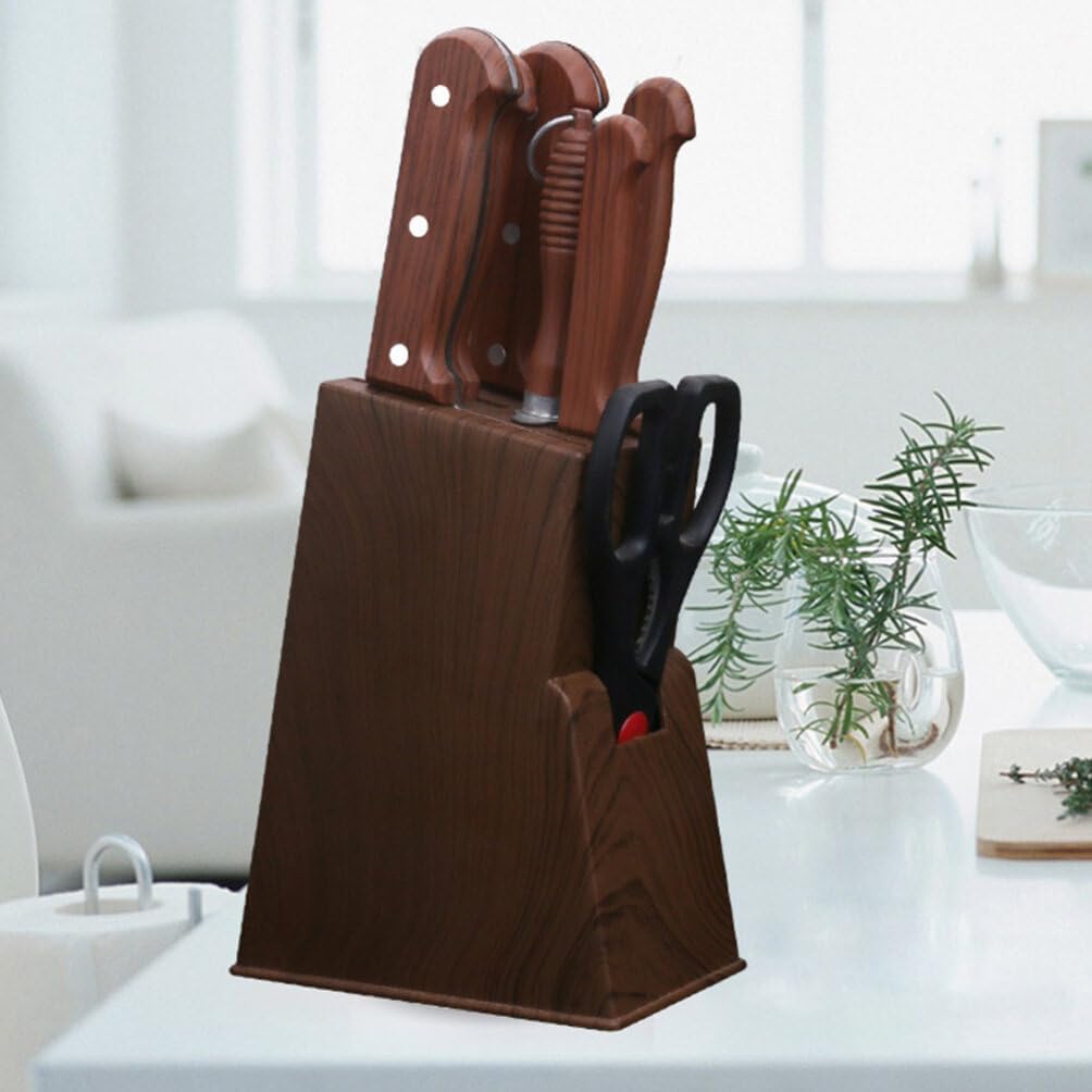 UPKOCHSturdyUniversalBrownWood Knife Block