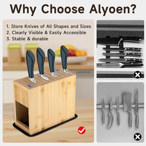 Sturdy Magnetic Knife Block for Cooking and Storage