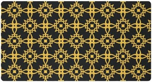 RODAILYCAY Golden Geometric Pattern Kitchen Mat