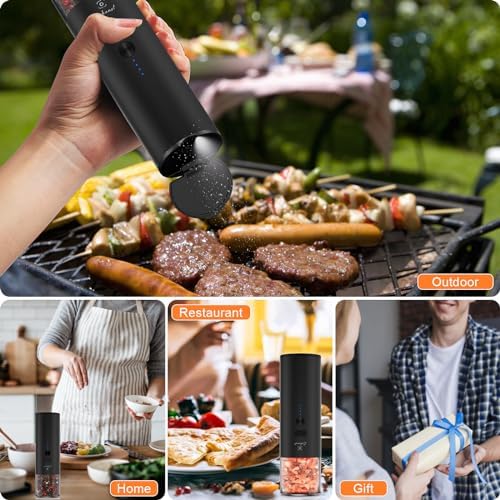 COKUNST Electric Pepper Grinder with Light and USB Rechargeable