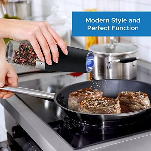 Wire-Free Stainless Steel Electric Salt Pepper grinder Set