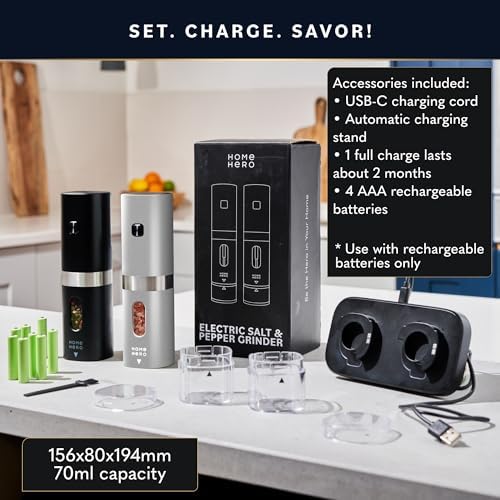 Home Hero Electric Salt and Pepper Grinder Set