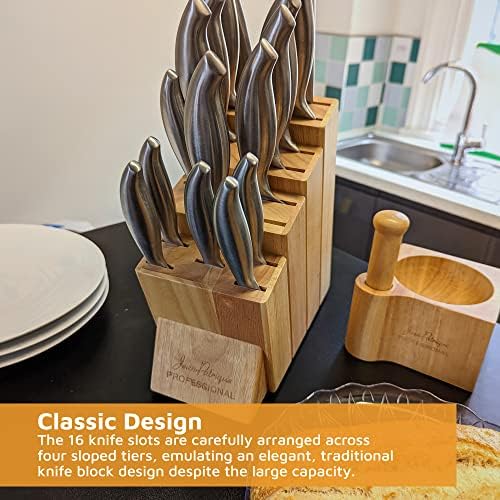 Chef Universal knife block with 16 slots Durable Kitchen Tool Jean-Patrique