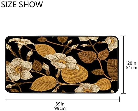Rashu Ivy Pattern Kitchen Mat - Durable Anti-Fatigue Rug for Kitchen Beyond
