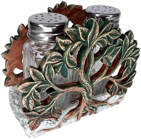 Top BrassTree of Life Salt and Pepper Shaker Set