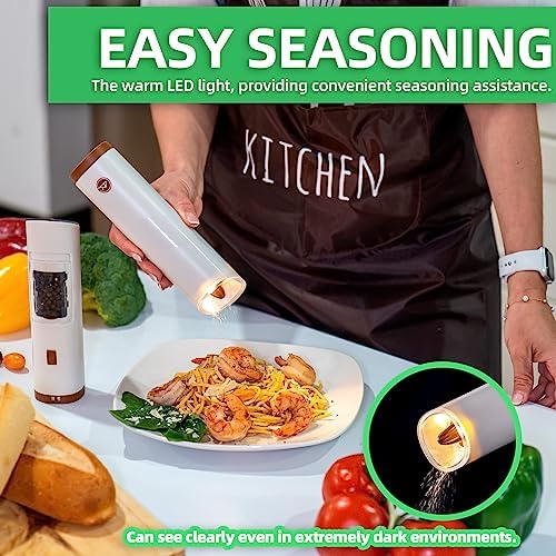 Adjustable Salt Pepper Grinder Set with LED Light