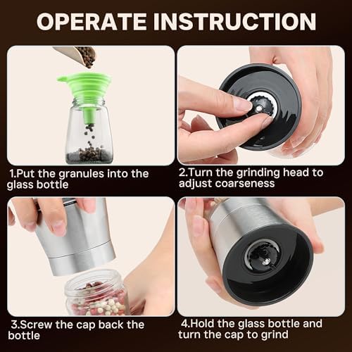M JINGMEI Stainless Steel Salt Pepper Grinder Set