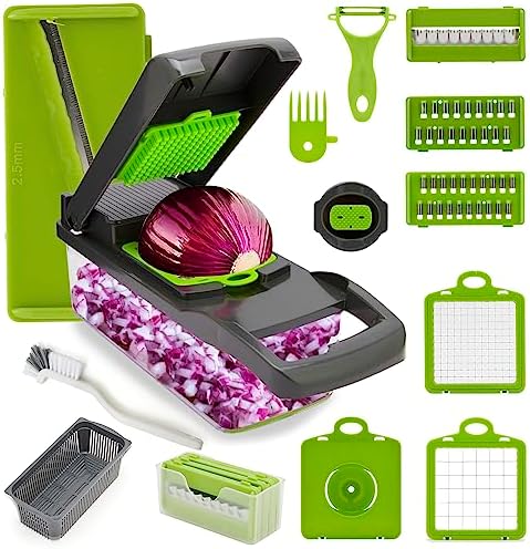 hasal vegetable chopper 16 in 1 kit 8 blades
