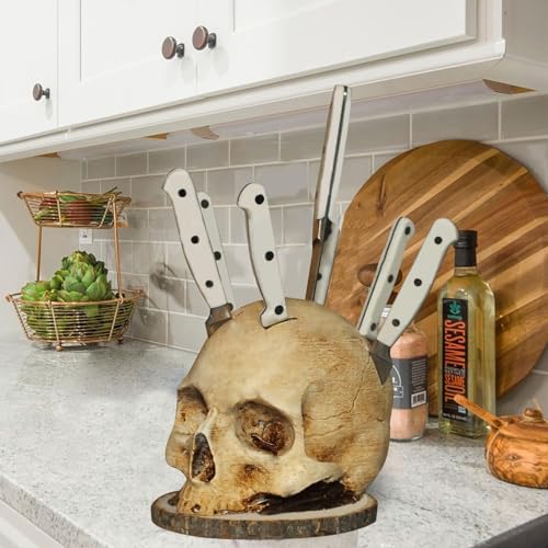Skull Knife Holder Halloween Decor Storage