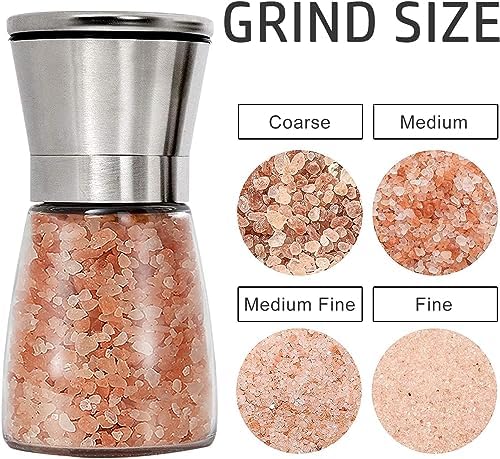 Adjustable Stainless Steel Salt Grinder Overflow-Free Design Easy to Use