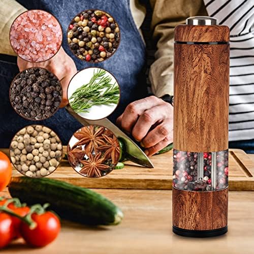 Spacefrog Rechargeable Salt Pepper Grinder Set One-Handed Adjustable LED-Lit Premium Design