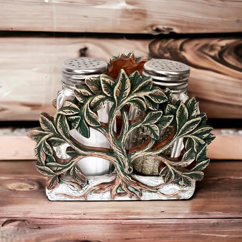 Top BrassTree of Life Salt and Pepper Shaker Set