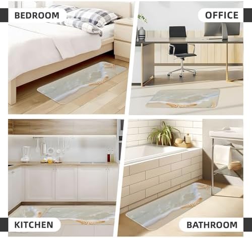 Beach Starfish Print Kitchen Mats 2Pcs Non-Slip Waterproof