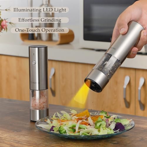 Quicky Electric Salt and Pepper Grinder Set Stainless Steel USB Rechargeable Highlighting Features