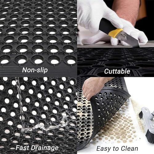Heavy Duty Drainage Rubber Floor Mat 36x60