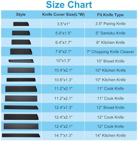 PATIKILABS Knife Cover Sleeves 12 Cook Knife 2 Pcs Edge Guard
