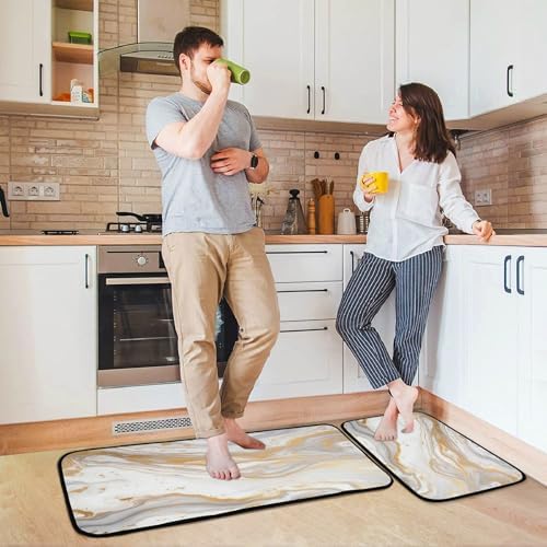 Kigai White Marble Anti Fatigue Mats