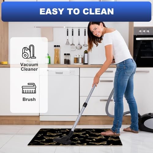 Golden Butterflies Cushioned Anti Fatigue Kitchen Mat