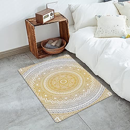 Jolunifun Retro Geometric Summer Orange Kitchen Mat Soft Durable Washable