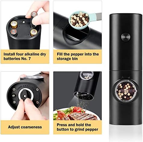 Gulex Electric Salt and Pepper Grinder Set Automatic Ceramic Mill Set