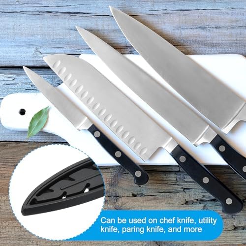 Durable Knife Edge Protection for 4 Santoku Knives Black Transparent