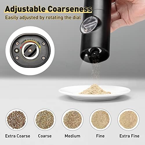 Gulex Electric Salt and Pepper Grinder Set Automatic Ceramic Mill Set