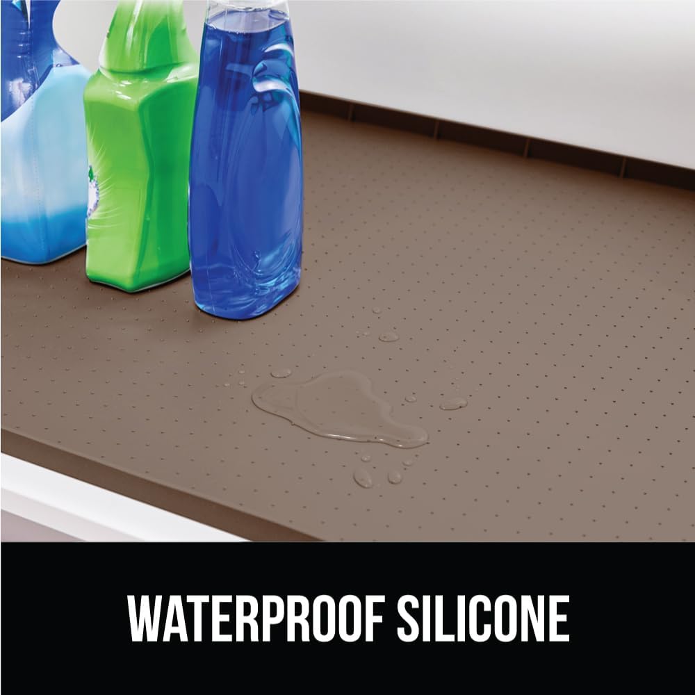 Gorilla Grip Silicone Under Sink Mat Magnetic Knife Holder Waterproof Stainless Steel