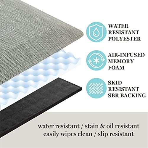 Martha Stewart Aloha Modern Pineapple Anti-Fatigue Air-Infused Kitchen Mat Blue