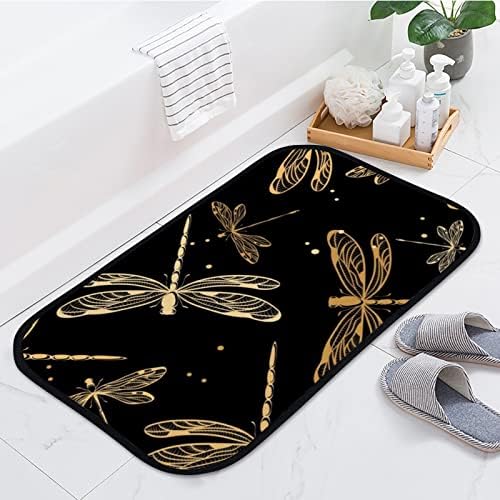 Gold Dragonflies Soft Non-Slip Bath Mat