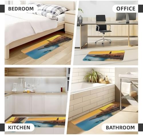 Sunset in Barcelona Kitchen Floor Mats Set of 2