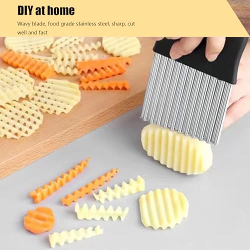 3-Piece Kitchen Set French Fries Crinkle Cleaning Brush
