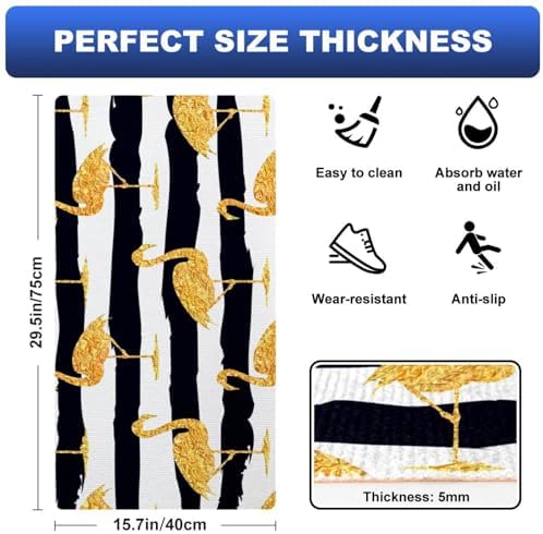 Golden Flamingo Kitchen Mat