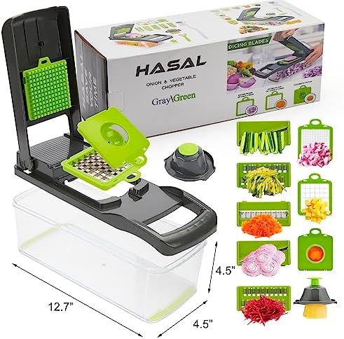 hasal vegetable chopper 16 in 1 kit 8 blades