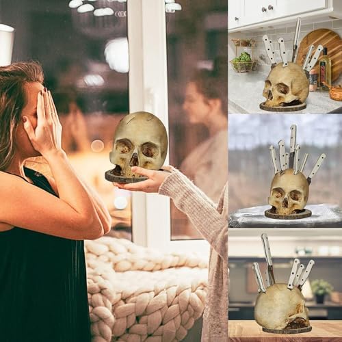 Skull Knife Holder Halloween Decor Storage