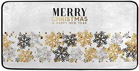 Rashu Kitchen Rug Mat Anti Fatigue Christmas Background Anti Fatigue Matte Rug 2039