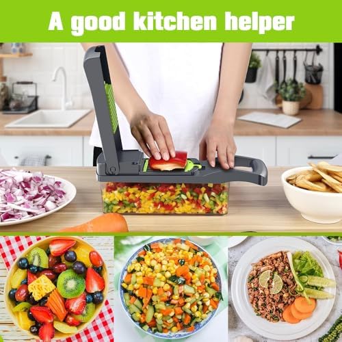 Effortless Vegetable Chopper with 8 Blades