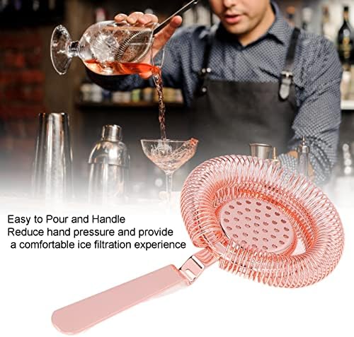 Professional Stella Steel Cocktail Strainer for Bartending Rose Gold