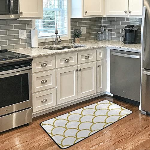 Suniya Glitter Mermaid Tail Kitchen Rug Mat Non-Slip Cozy