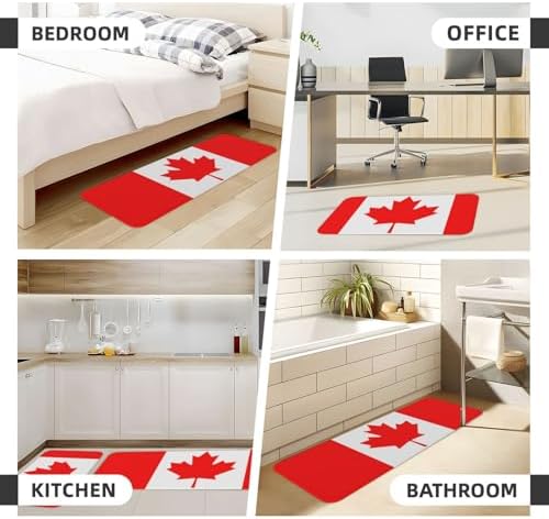 Canadian Flag Print Kitchen Mats 2 Sets Non-Slip 1