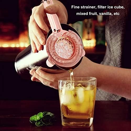 Stainless Steel Cocktail Strainer wRose Gold Pro Bartender Choice
