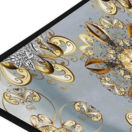 Rashu Ducted Antabracket Damask Kitchen Runner Mat