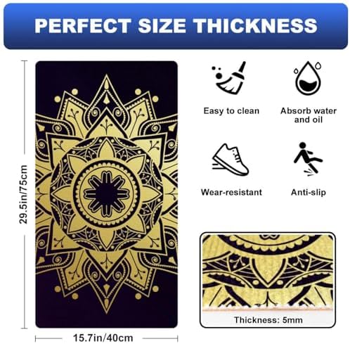 Golden Mandala Non-Slip Kitchen Mat