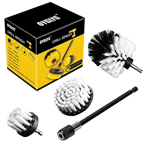 3-Piece Drill Brush Attachment Set White for Batrooms and Kitchens